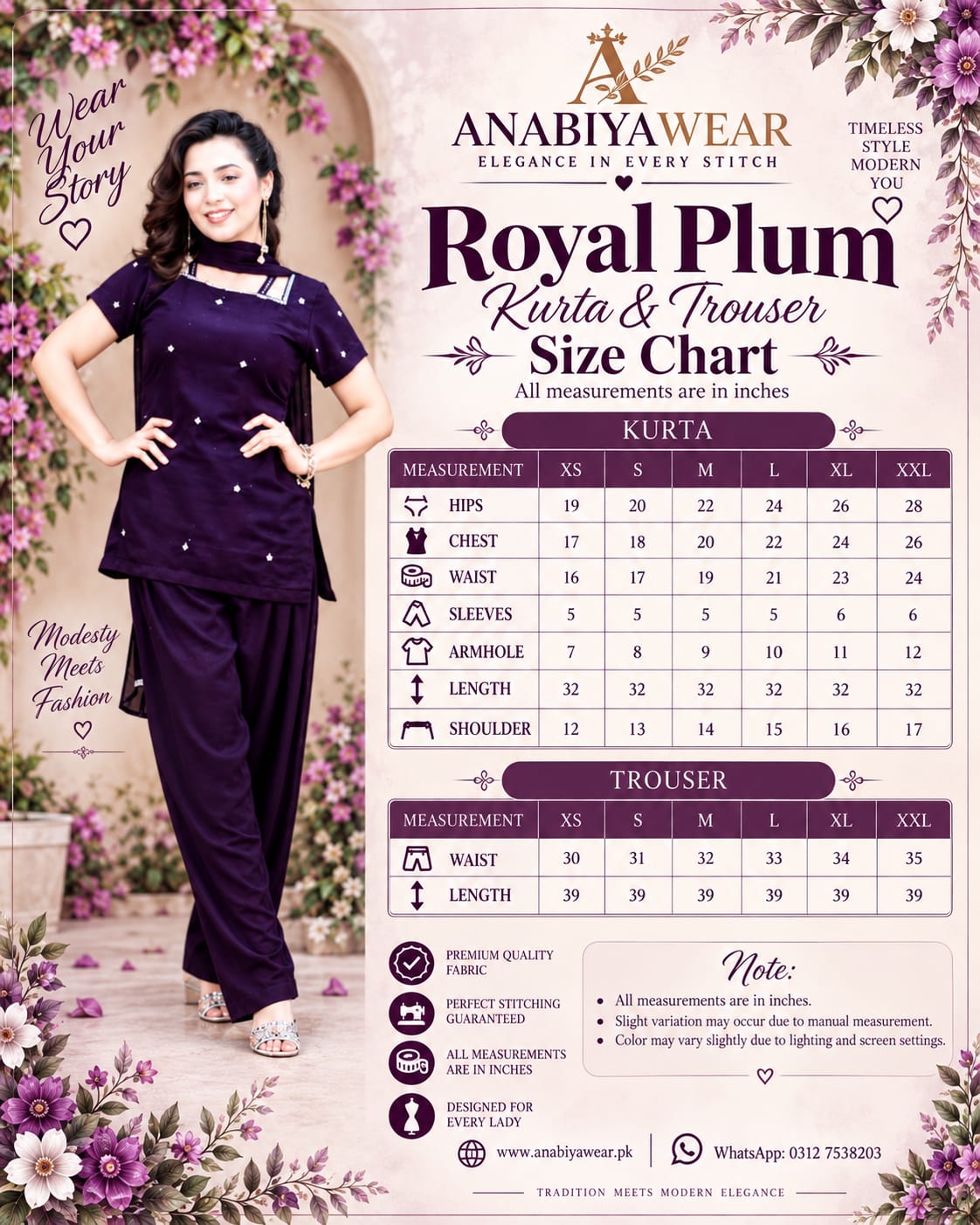Royal Plum – Premium Chiffon 3PC Suit