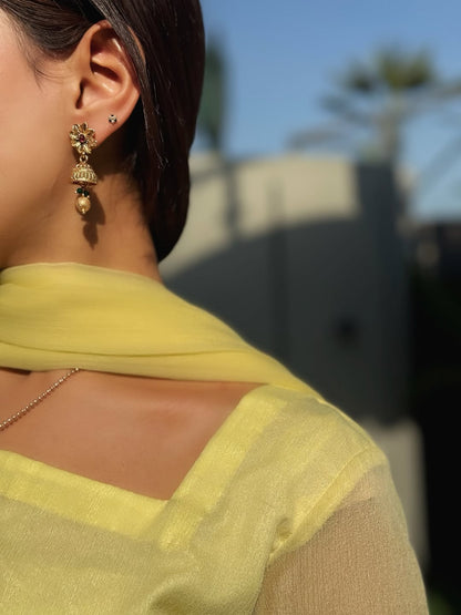 Crimson Grace – Lemon Chiffon 3 Piece Sharara Set