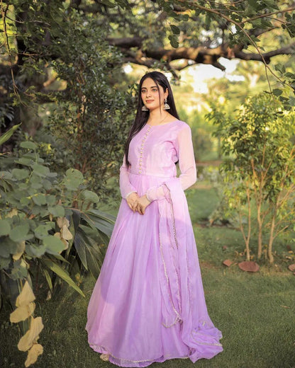 Raqs e Bismil Lilac Chiffon 2 Piece Frock with Cancan