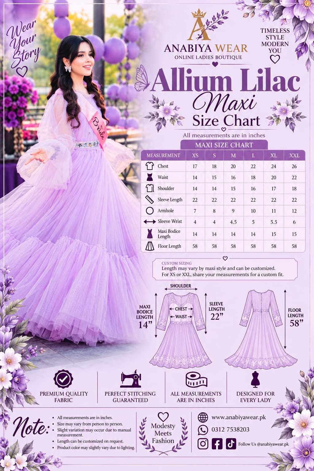 Allium Lilac Bareeza Net Maxi