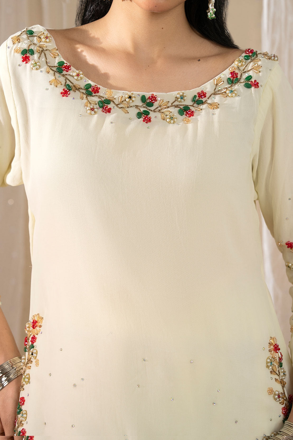 Dove Blossom Gharara Set – Ready to Wear 3PC