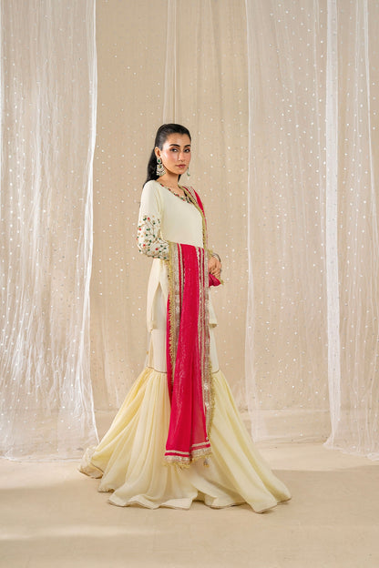 Dove Blossom Gharara Set – Ready to Wear 3PC