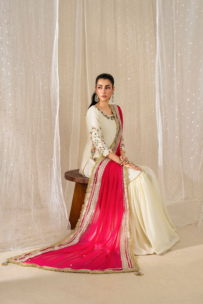 Dove Blossom Gharara Set – Ready to Wear 3PC