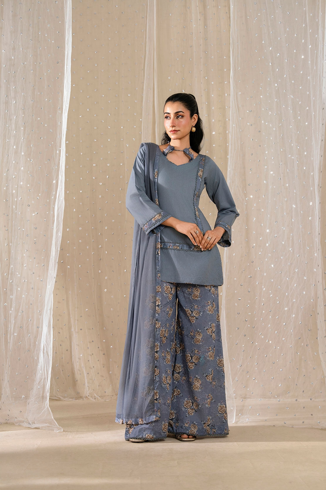 Silver Mist – Elegant Ready-to-Wear 3 Piece Outfit