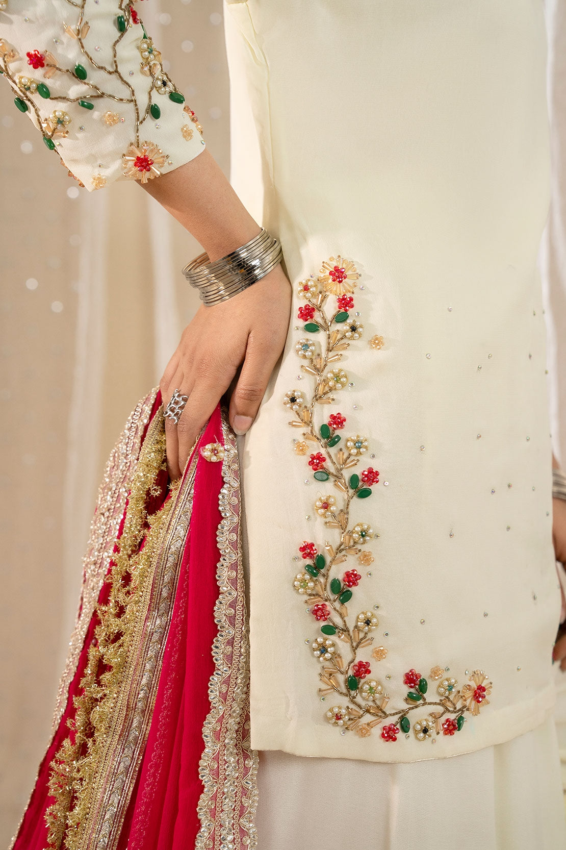 Dove Blossom Gharara Set – Ready to Wear 3PC