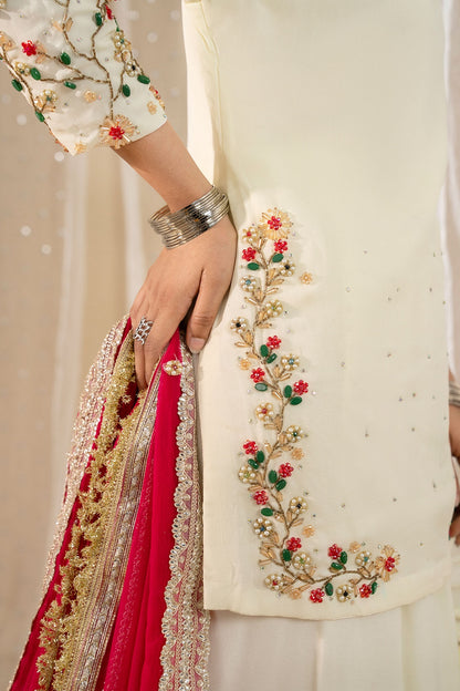 Dove Blossom Gharara Set – Ready to Wear 3PC