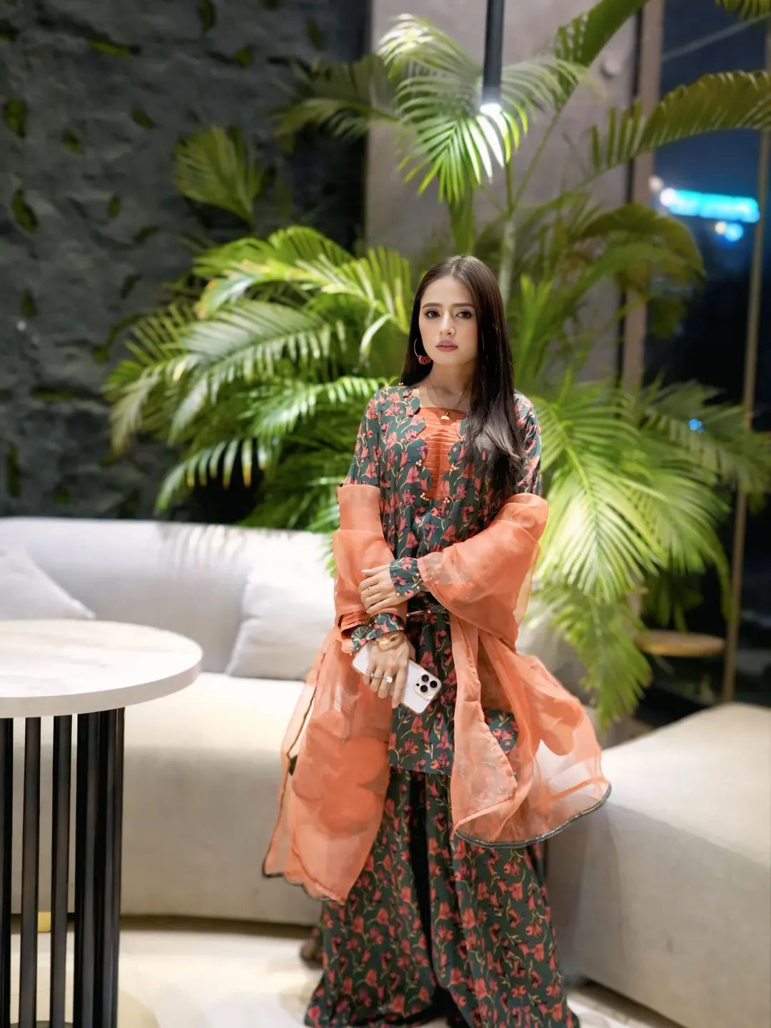 Breeze Charm Lawn Palazzo Suit – Organza Dupatta