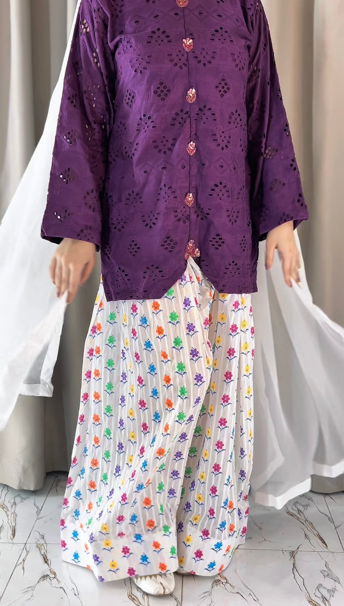 Mehrunisa – Premium Chikankari Farshi Trouser 3 Piece Suit