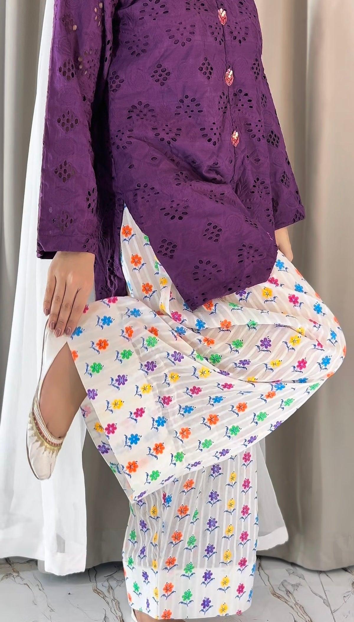 Mehrunisa – Premium Chikankari Farshi Trouser 3 Piece Suit