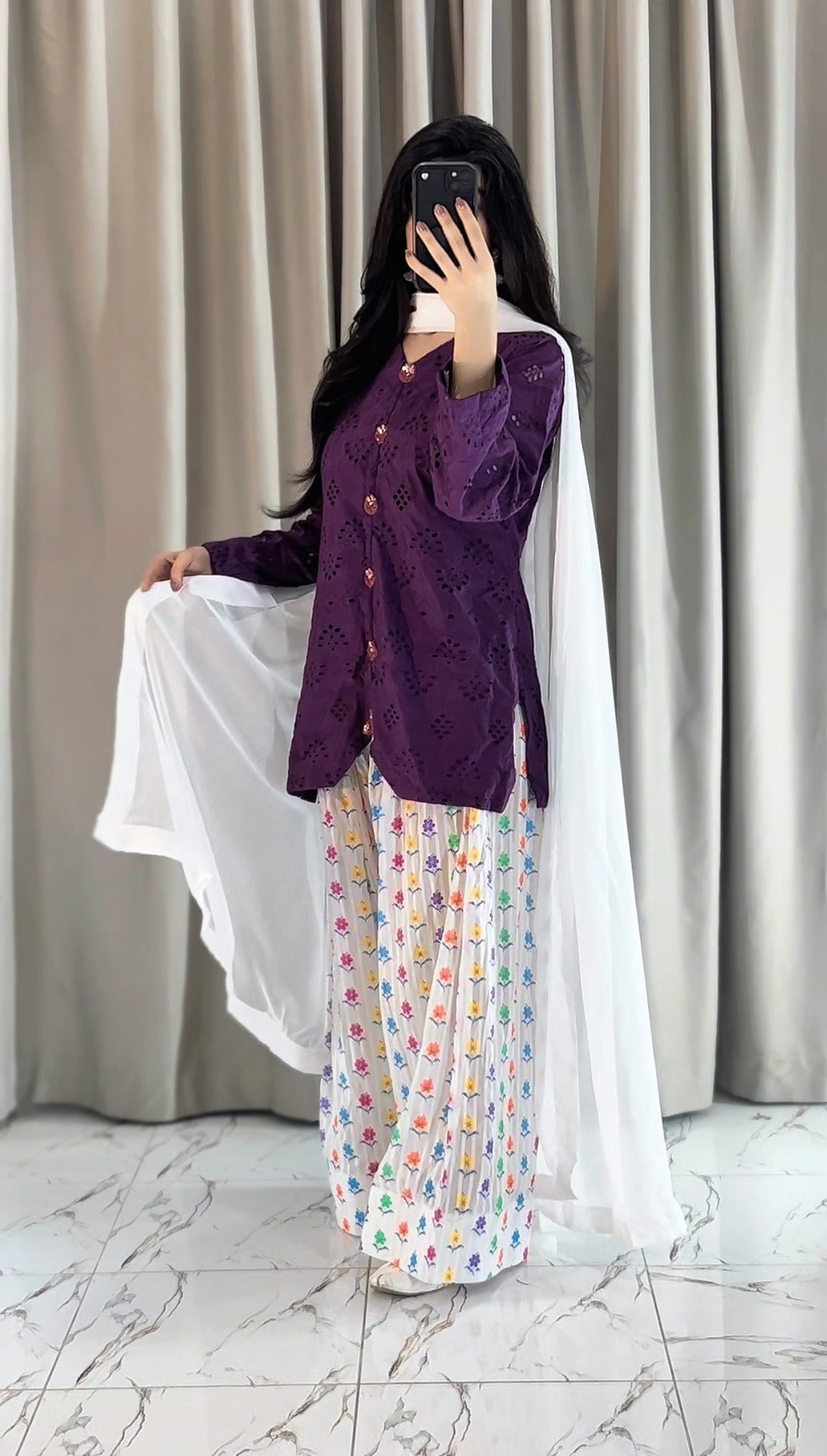 Mehrunisa – Premium Chikankari Farshi Trouser 3 Piece Suit