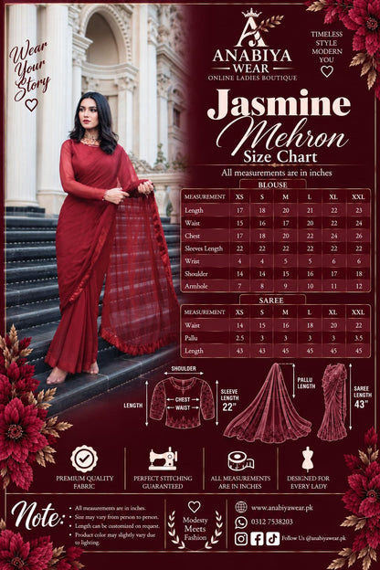 Jasmine Mehron Chiffon Saree