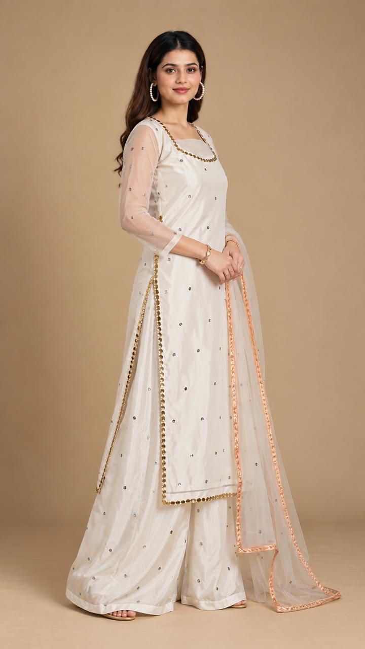 Jugnoo white organza dress – left side view