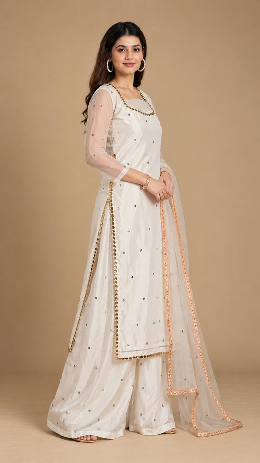Jugnoo white organza dress – left side view