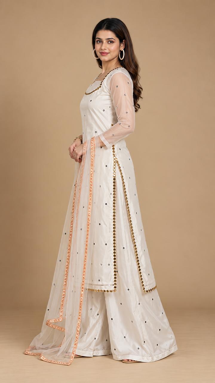 Jugnoo white organza dress – right side view