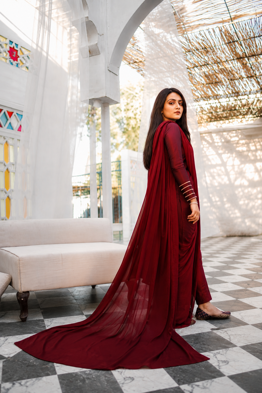 MAROON MAJESTY PENT SAREE