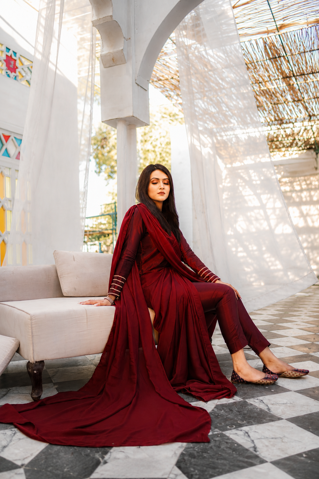 MAROON MAJESTY PENT SAREE