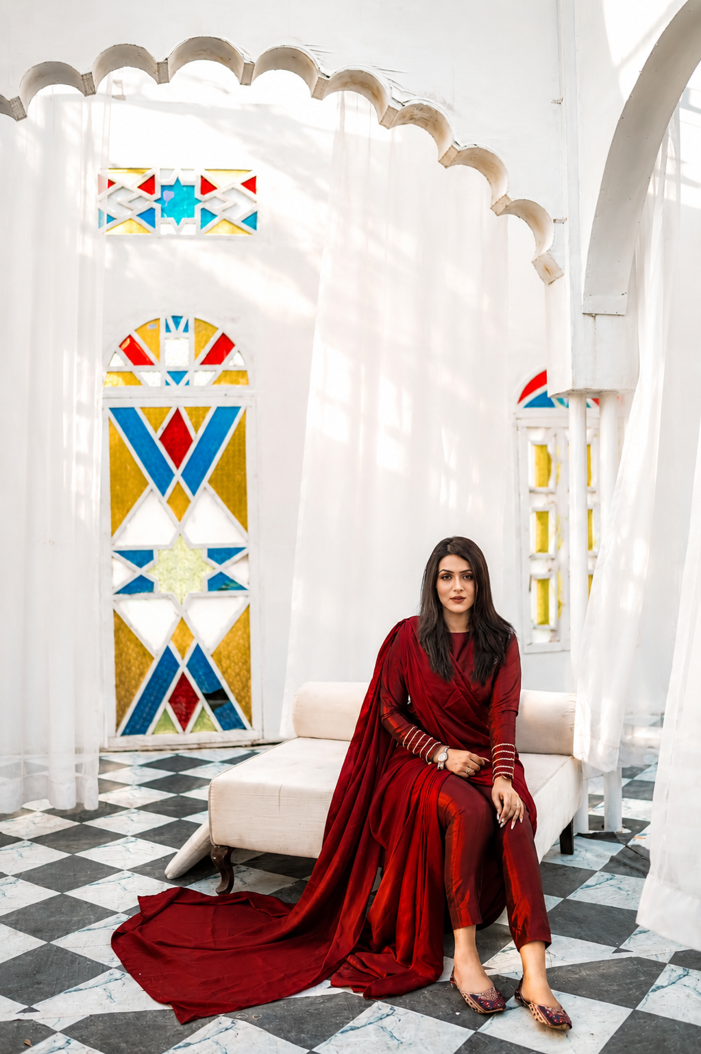 MAROON MAJESTY PENT SAREE
