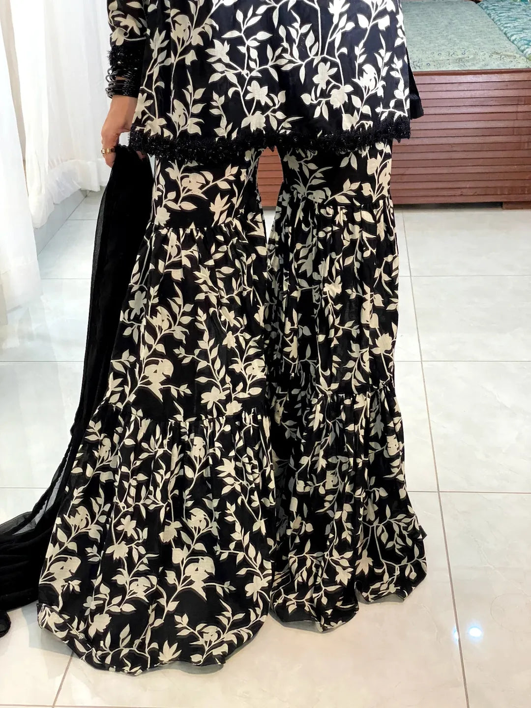 Midnight Bloom Sharara Set 3pc