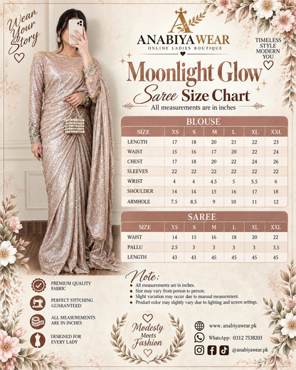 Moonlight Glow – Moonlight Saree with Diamond Stone Work