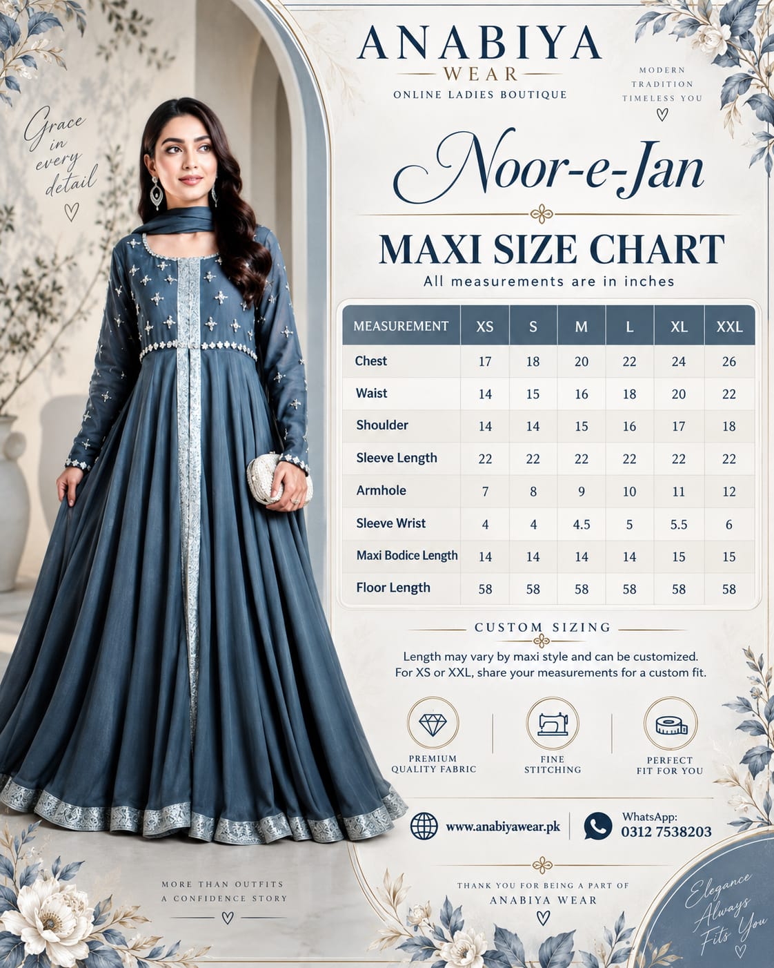 Noor-E-Jan-Premium Chiffon Embellished Flairy Maxi