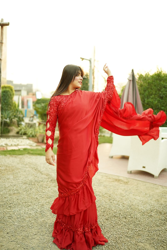 Moonlight  Red saree