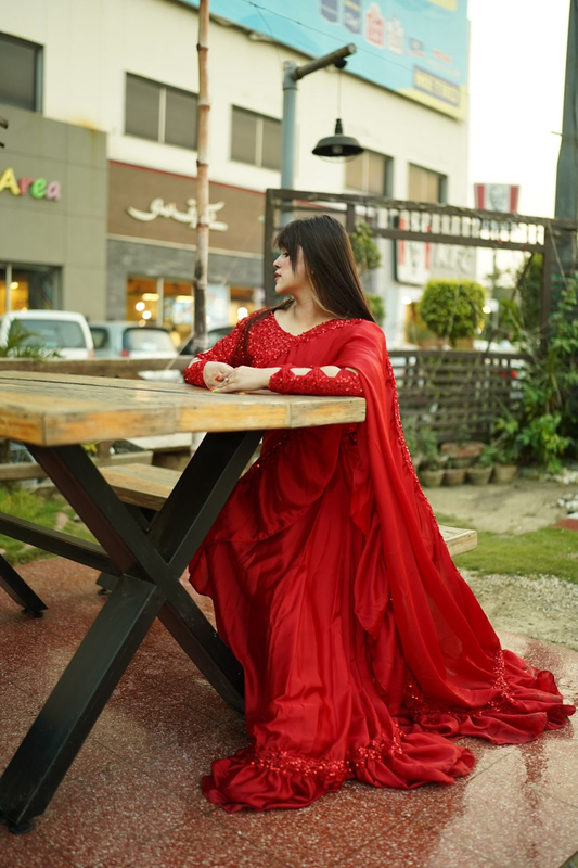 Moonlight  Red saree