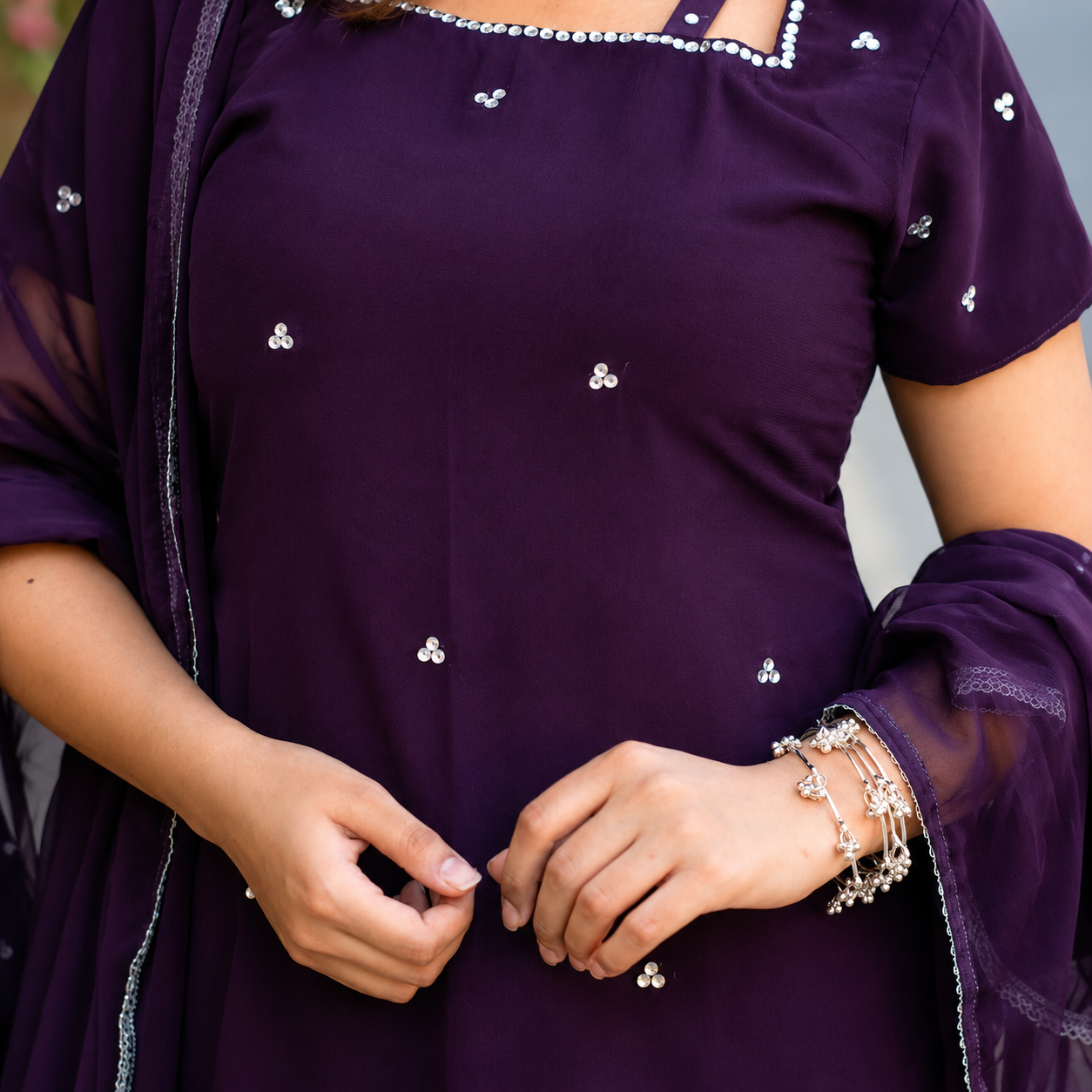 ROYAL PLUM 🍇 – Premium Georgette 3PC