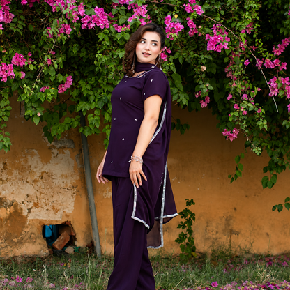 ROYAL PLUM 🍇 – Premium Georgette 3PC