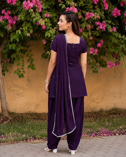ROYAL PLUM 🍇 – Premium Georgette 3PC