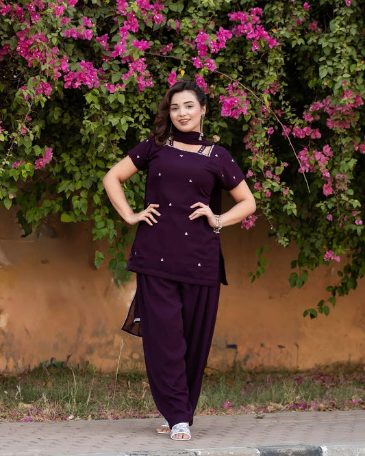 ROYAL PLUM 🍇 – Premium Georgette 3PC