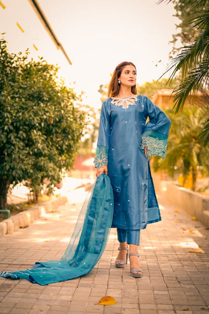 Bulbul Zink Katan Silk 3 Piece