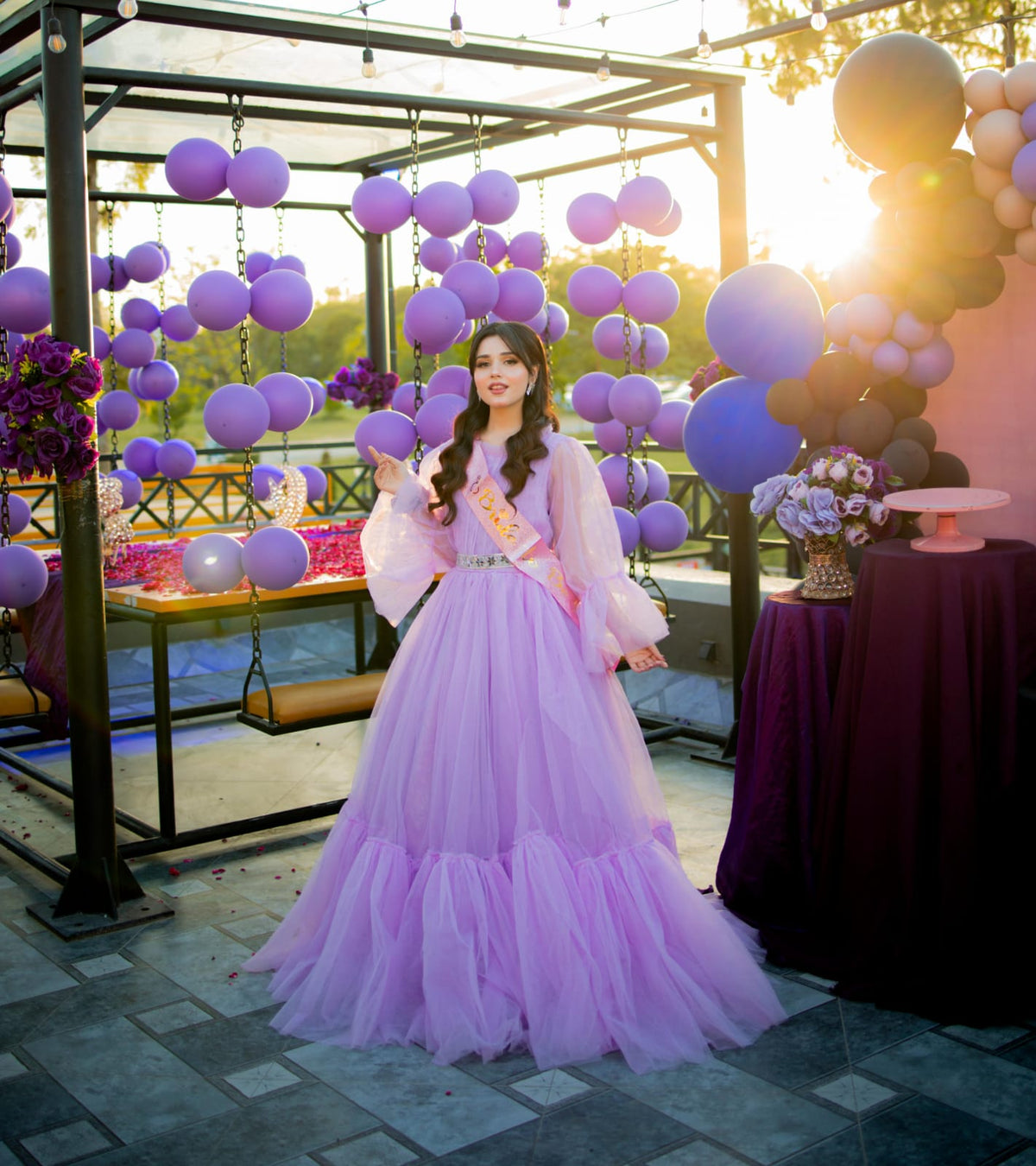 Allium Lilac Bareeza Net Maxi
