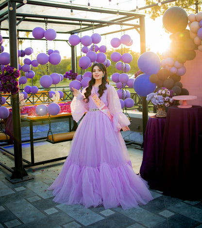 Allium Lilac Bareeza Net Maxi