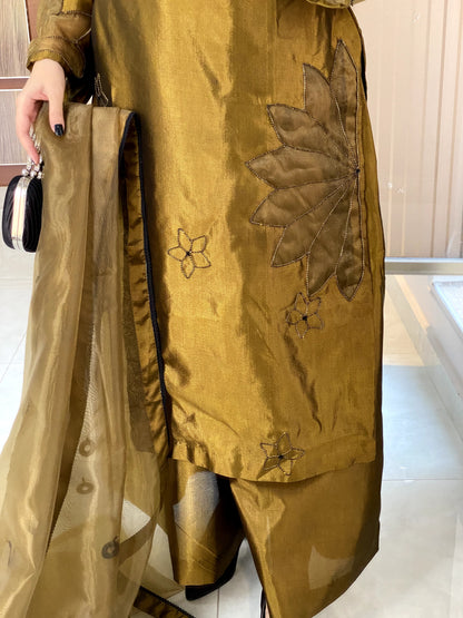 Gulalai Gold Raw Silk Dress