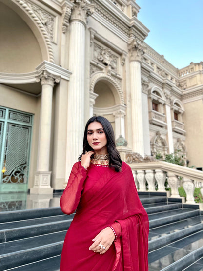 Jasmine Mehron Chiffon Saree