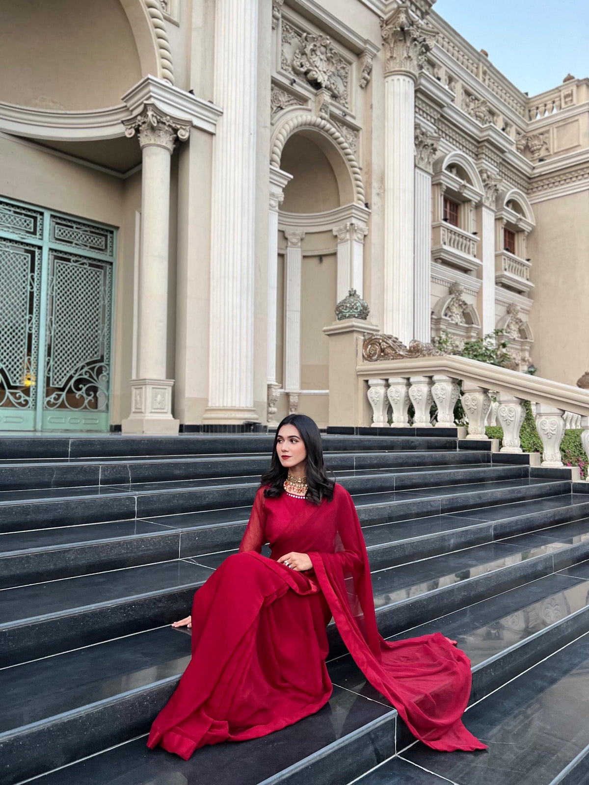 Jasmine Mehron Chiffon Saree