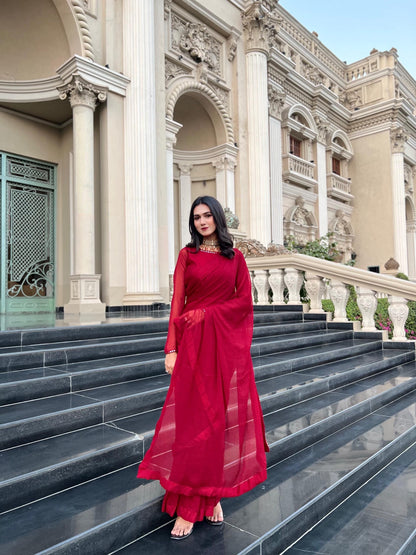 Jasmine Mehron Chiffon Saree