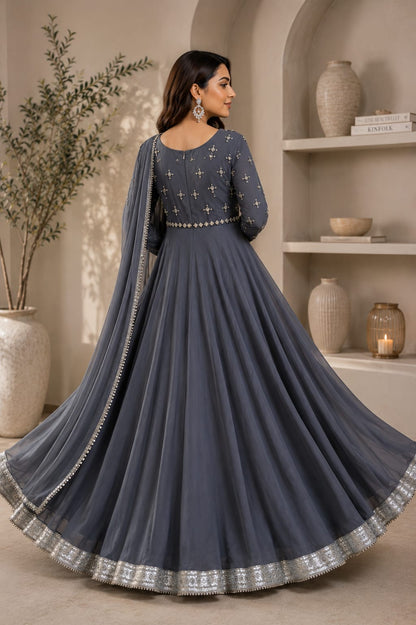 Noor-E-Jan-Premium Chiffon Embellished Flairy Maxi