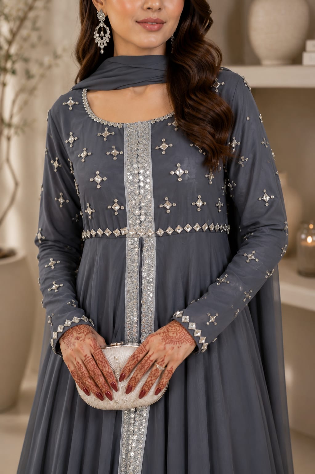 Noor-E-Jan-Premium Chiffon Embellished Flairy Maxi