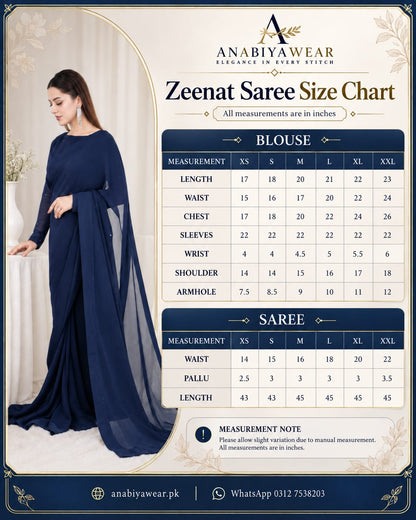 Zeenat – Royal Purple Chiffon Saree