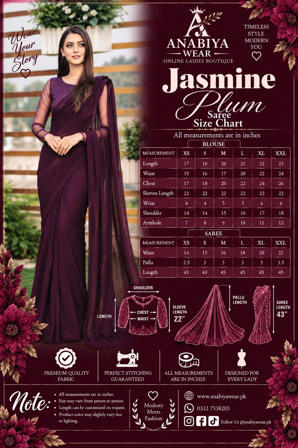 Jasmine Plum Chiffon Saree